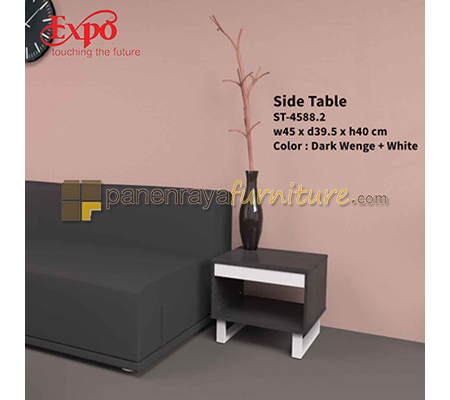 Panen Raya Side Table Expo ST 4588 2 Dark Wenge-White 45x40x40 