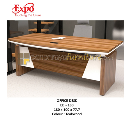 Panen Raya Furniture Meja Kantor Expo ED 180 Teakwood 180x100x78