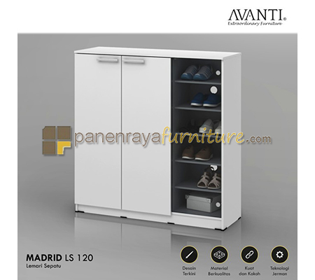 Panen Raya Lemari Sepatu Activ Madrid LS 120 White Glossy-Silver 120x40x122