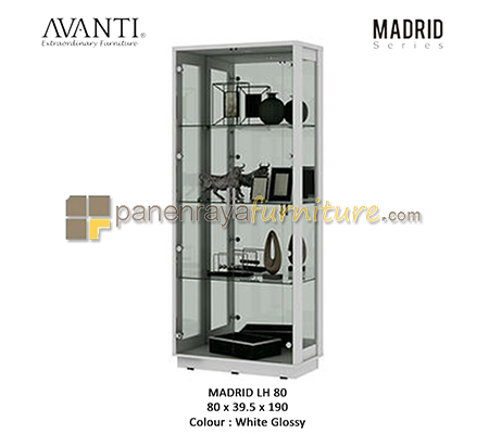 Panen Raya Lemari Hias 2 Pintu Kaca Activ Madrid LH 80 White Glosy 80x40x190