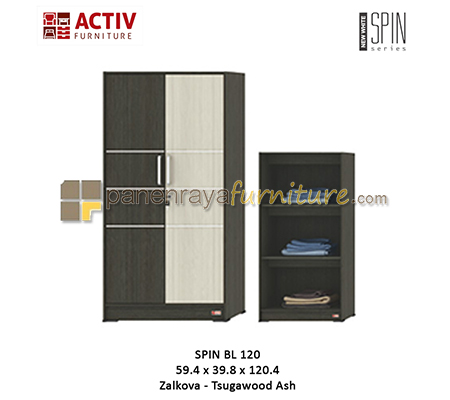 Panen Raya Furniture BABY LOCKER 3 TINGKAT ACTIV SPIN BL 120 ZALKOVA-TSUGAWOOD ASH 60x40x121