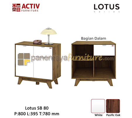 Panen Raya Credenza / Sideboard Activ Lotus SB 80 Pasific Oak-White 80x40x78