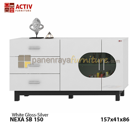 Panen Raya Meja TV Activ Nexa SB 150 White Gloss 157x41x86
