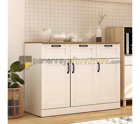 Panen Raya Rak Dapur Bawah ProDesign Ashley SB 120 White-Yellow Oak 1200x500x897