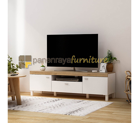 Panen Raya Furniture MEJA TV PRODESIGN BENEDICT TV 150 White - Yellow 150X41