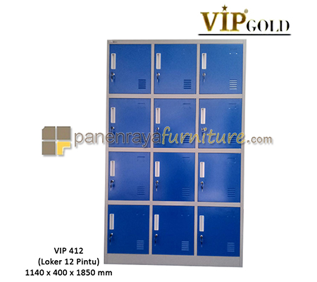 Panen Raya Locker Besi VIP VG 412 Blue-Light Grey 114x40x185