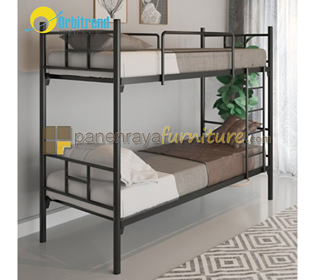 Panen Raya Ranjang Susun Besi Orbitrend Nuvo Black 90/90x200