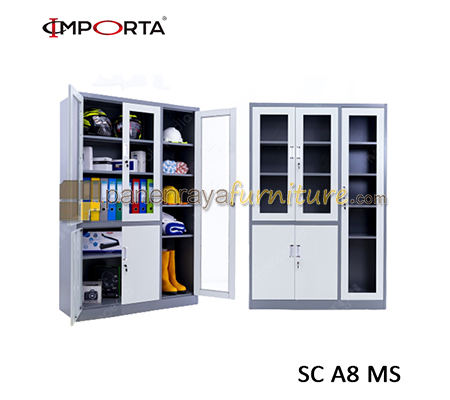 Panen Raya Furniture Lemari Arsip Besi Importa SC A8 MS Grey - Beige 118x40x180