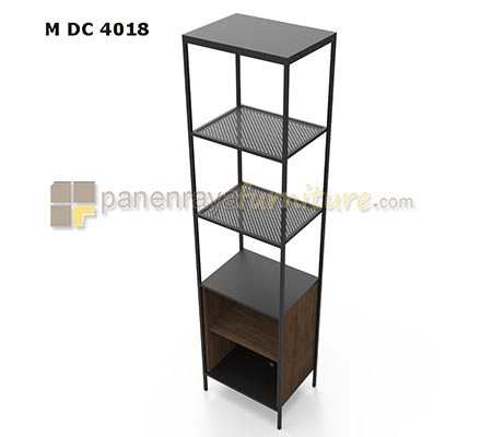 Panen Raya Furniture Lemari Serba Guna Expo M DC 4018 Matt Wood - Metal Black 40x29x160