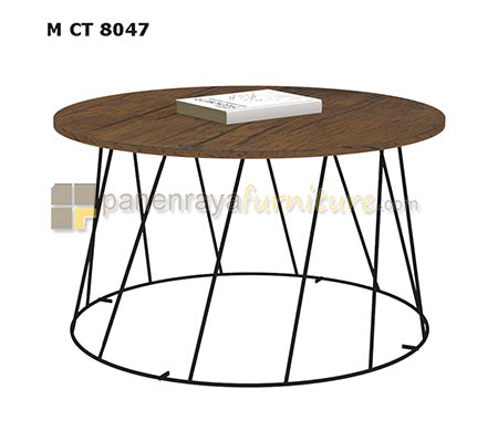 Panen Raya Furniture Coffee Table Expo M CT 8047 MattWood-Metal Black D.80x45