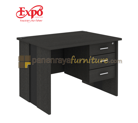 Panen Raya Meja Kantor Expo MD 1275 3 Laci Dark Oak 120x75x75