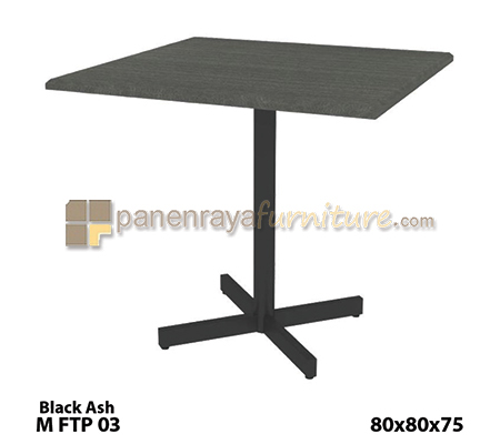 Panen Raya Furniture Meja Food Court PVC Expo M FTP 03 Black ASH 80x80x75