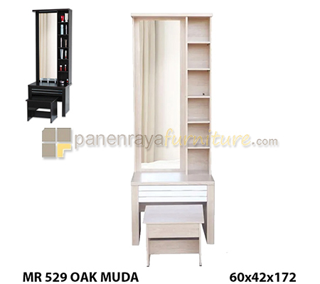 Panen Raya Furniture Meja Rias Lunar MR 529 Sonoma Oak 60x42x172