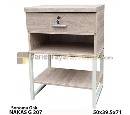 Panen Raya Furniture NAKAS GRACE G 207 SONOMA OAK 50x40x71