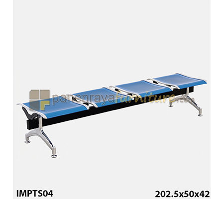 Panen Raya KURSI TUNGGU 4 SEAT IMPORTA IMPTS04 BIRU-SILVER 203x50x42
