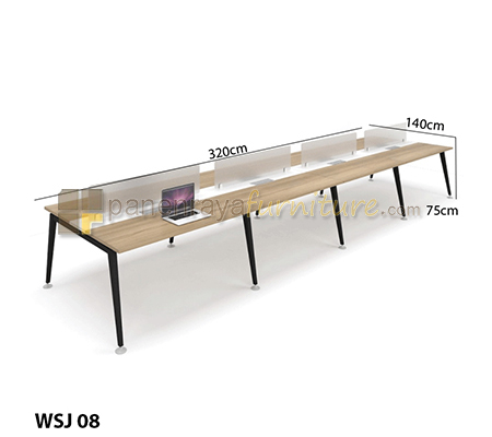 Panen Raya Furniture Workstation Staff 8 Seater HighPoint Seven WS7 08 1670 W67 Brighton 640x140x75