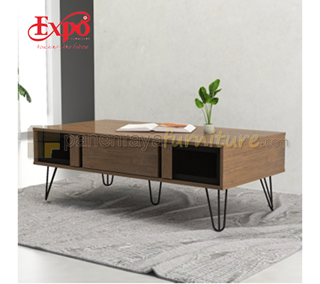 Panen Raya Coffee Table Expo CT 1239 Mattwood-Black 120x60x40