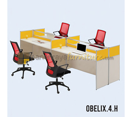 Panen Raya Workstation 4 Seater HPL Indachi Obelix.4.H 