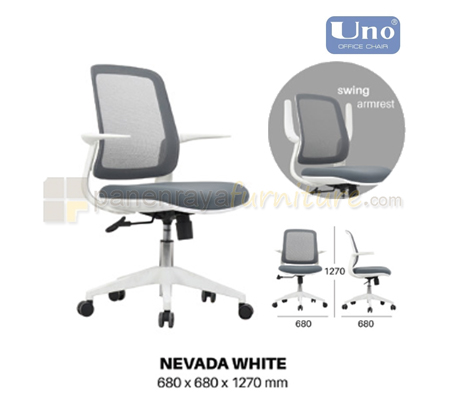 Panen Raya Furniture Kursi Kantor UNO Nevada White-Grey