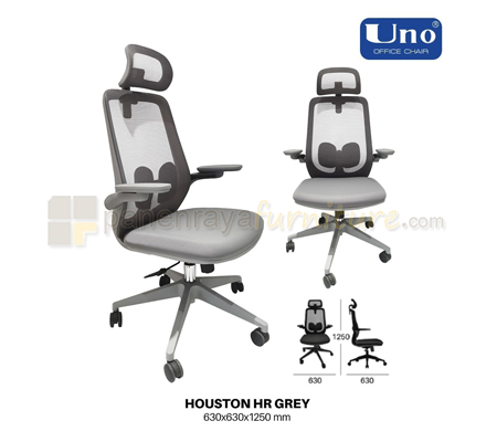 Panen Raya Kursi Kantor UNO Houston HR Grey-Grey