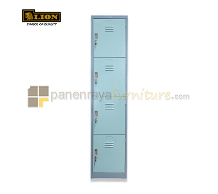 Panen Raya Locker Besi Lion 554 Plus 4 Shelves Grey 38x38x183