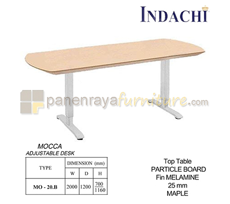Panen Raya Meja Kerja Indachi Mocca Adjustable Desk MO 20 B Melamine 2000x1200x700-1160  