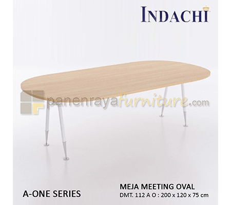 Panen Raya Furniture Meja Meeting Oval Indachi A One DMT 112 A O Maple 200x120x75