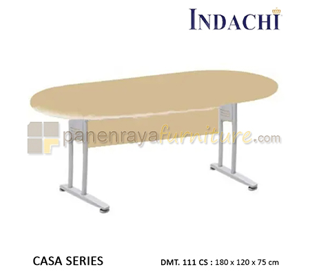 Panen Raya Furniture Meja Meeting Oval Indachi Casa DMT 111 CS Maple 180x120x75
