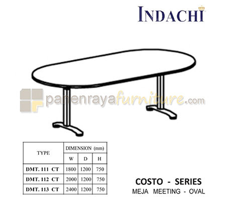 Panen Raya Furniture Meja Meeting Oval Indachi Costo DMT 113 CT Maple 240x120x75 Melamine