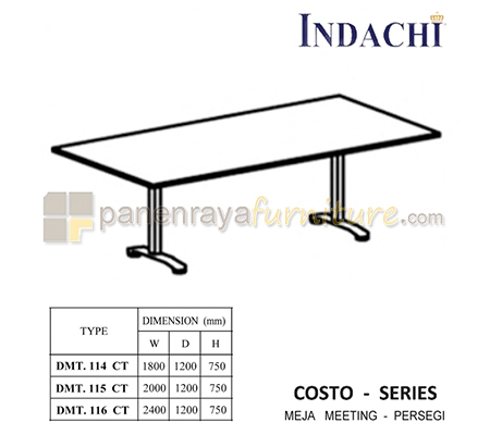 Panen Raya Furniture Meja Meeting Persegi Indachi Costo DMT 115 CT Maple 200x120x75 Melamine