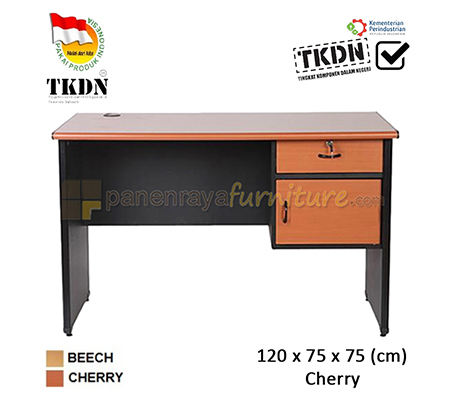 Panen Raya Furniture Meja Kantor Lunar LMK 1275 L1 Cherry 120x75x75