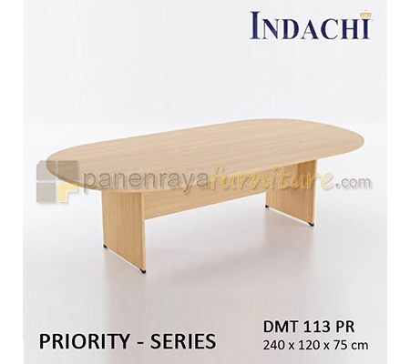 Panen Raya Furniture Meja Meeting Oval Indachi Priority DMT 113 PR Maple 240x120x75 Melamine 