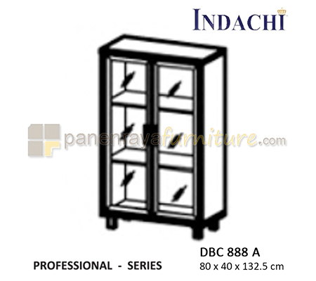 Panen Raya Lemari Arsip Sedang Pintu Kaca Frame Indachi Professional DBC 888 A Beech 80x40x133 Melamine 