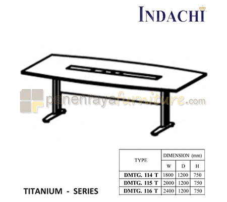 Panen Raya Furniture Meja Meeting Top Plus Glass Indachi Titanium DMTG 115 T Maple 200x120x75 Melamine