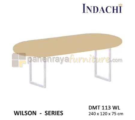 Panen Raya Furniture Meja Meeting Oval Indachi Wilson DMT 113 WL Maple 240x120x75 Melamine
