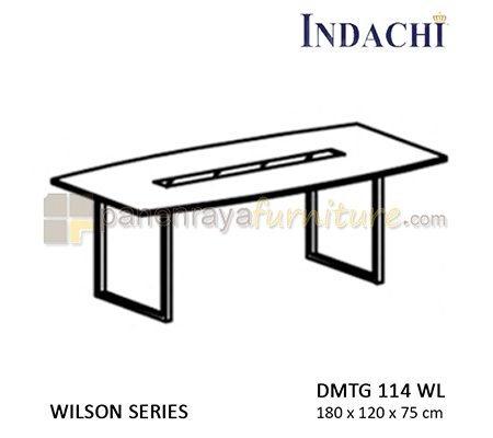 Panen Raya Furniture Meja Meeting Top Plus Glass Indachi Wilson DMTG 114 WL Maple 180x120x75 Melamine