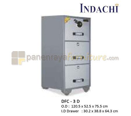 Panen Raya Furniture Filling Cabinet Besi INDACHI DFC 3 D Grey 1205x525x755