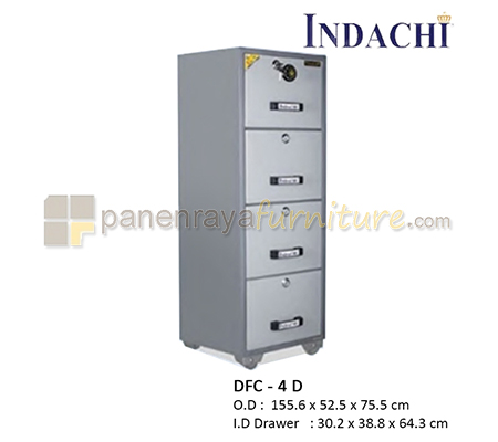 Panen Raya Furniture Filling Cabinet Besi INDACHI DFC 4 D Grey 1556x525x755