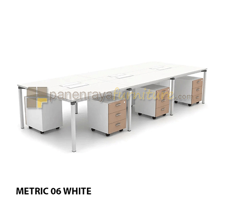 Panen Raya Workstation Staff 6 Seater HighPoint Metric 06 1670 White