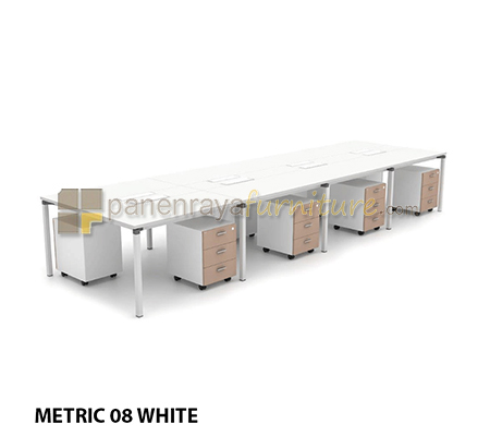 Panen Raya Workstation Staff 8 Seater HighPoint Metric 08 1270 White