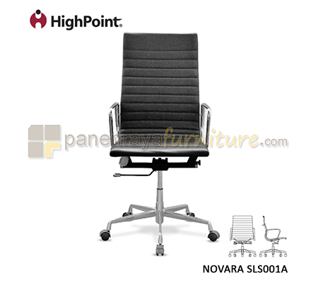 Panen Raya Furniture Kursi Kantor HighPoint Novara SLS001A Black Leather