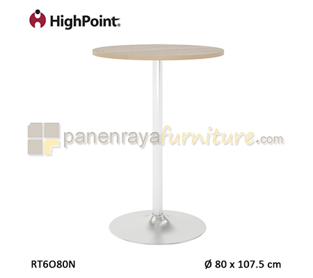 Panen Raya Furniture Meja Cafe Round Tinggi HighPoint Monza RT6O80N Cappuccino D80x108