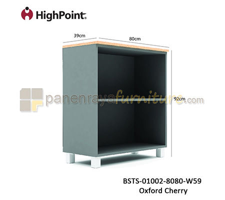 Panen Raya Rak Arsip Rendah Tanpa Pintu Kaki Plastik HighPoint Storio BSTS 01002 8080 W59 Light Beech