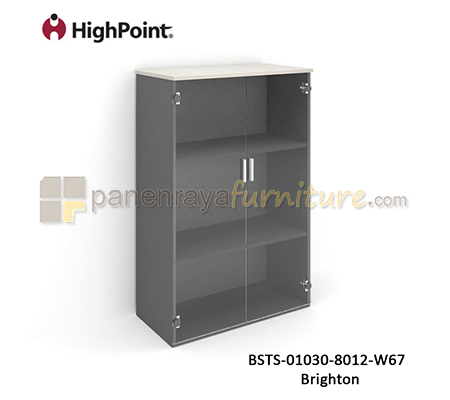 Panen Raya Lemari Arsip Tinggi 2 Pintu Kaca HighPoint Storio BSTS 01030 8012 W67 Brighton