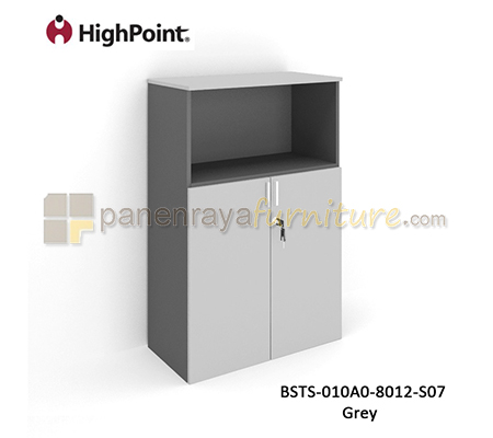 Panen Raya Furniture Lemari Arsip Tinggi Kombinasi Rak Dan 2 Pintu Panel HighPoint Storio BSTS 010A0 8012 S07 Grey