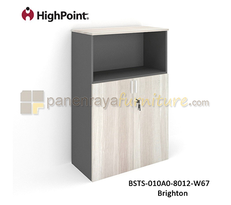 Panen Raya Furniture Lemari Arsip Tinggi Kombinasi Rak Dan 2 Pintu Panel HighPoint Storio BSTS 010A0 8012 W67 Brighton