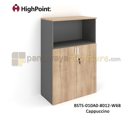 Panen Raya Lemari Arsip Tinggi Kombinasi Rak Dan 2 Pintu Panel HighPoint Storio BSTS 010A0 8012 W68 Cappuccino