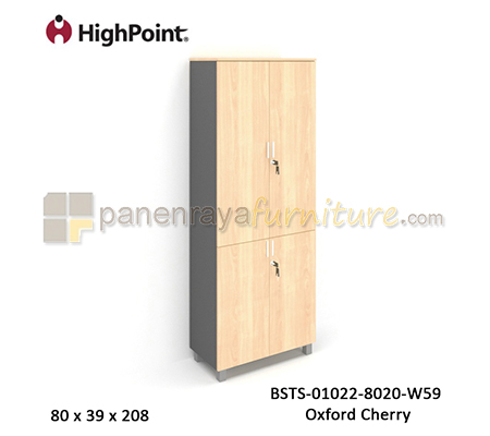 Panen Raya Lemari Arsip Tinggi Full 4 Pintu Panel Kaki Plastik HighPoint Storio BSTS 01022 8020 W59 Cherry