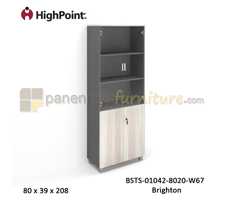 Panen Raya Furniture Lemari Arsip Tinggi Full Pintu Kombinasi Kaki Plastik HighPoint Storio BSTS 01042 8020 W67 Brighton