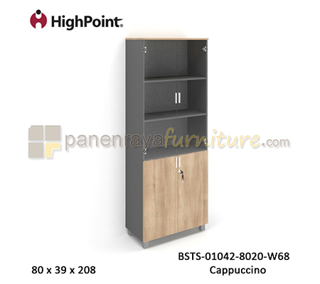 Panen Raya Lemari Arsip Tinggi Full Pintu Kombinasi Kaki Plastik HighPoint Storio BSTS 01042 8020 W68 Cappuccin